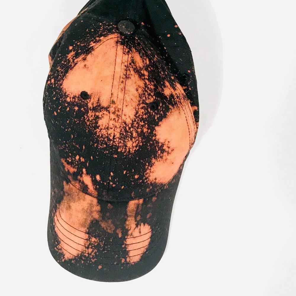 Black x Custom Tie Dye Cap Hat Acid Wash OOAK